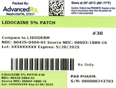 Lidocaine Patch 80425-0404-01.jpg Lidocaine 5% Patch #30 - Lidocaine Patch 80425 0404 01